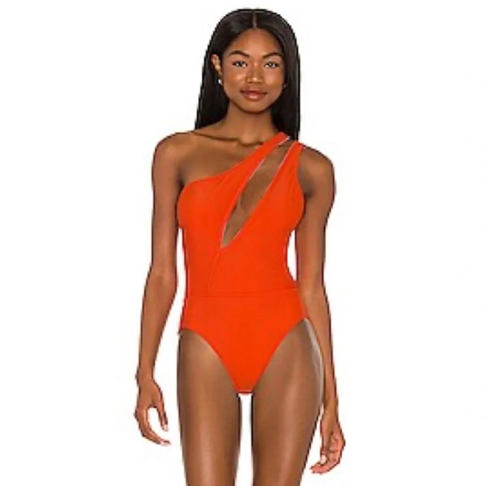 Solid & Striped Sloane Stephens Issi One Piece Bikini‎ Swimsuit Candy Red Orange